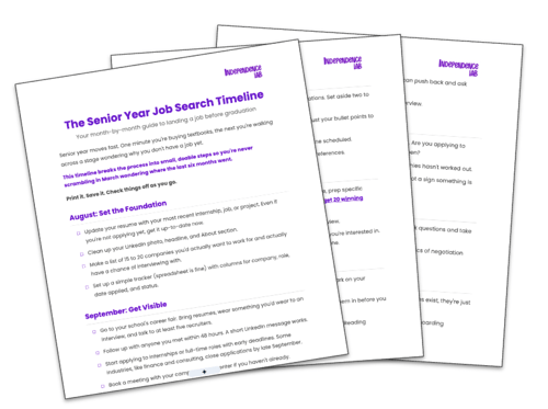 Senior Year Job Search Timeline Image