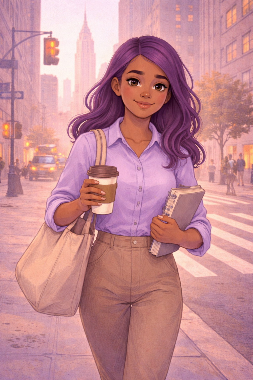 young woman in her twenties walking in nyc