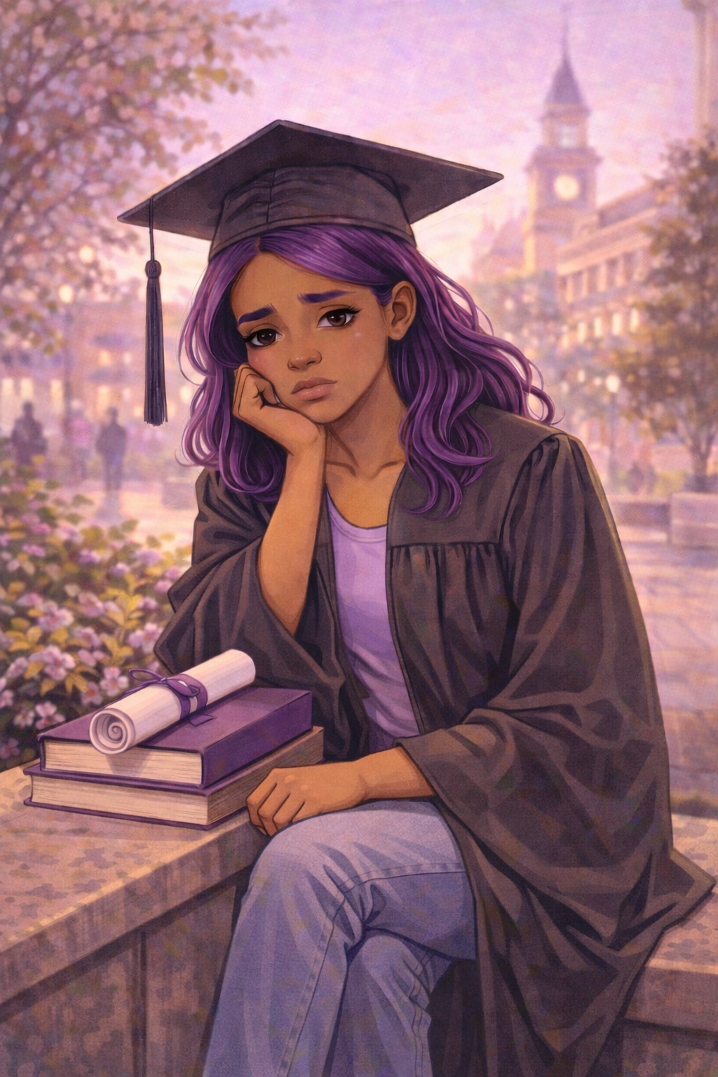 woman nervous about post-grad life